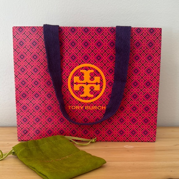 Tory Burch Handbags - Tory Burch Orange and Purple Retail Shopping Bag